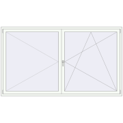 REHAU ENERGY-SAVING SYNEGO MD 2450x1400 mm RAL 9016 Traffic white two-sided
