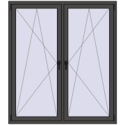 Okna skrzydłowe 1500x1700 mm REHAU ENERGY-SAVING SYNEGO MD BASALT_GREY dwustronny