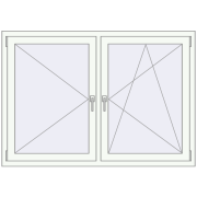 REHAU ENERGY-SAVING SYNEGO MD 1450x1050 mm RAL 9016 Traffic white two-sided