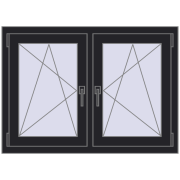 Okna skrzydłowe 1065x770 mm REHAU ENERGY-SAVING SYNEGO MD BLACK_ULTI-MATT dwustronny Okna skrzydłowe 1065x770 mm REHAU ENERGY-SAVING SYNEGO MD BLACK_ULTI-MATT dwustronny