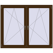 REHAU ENERGY-SAVING SYNEGO MD 1665x1355 mm DARK_OAK dwustronny