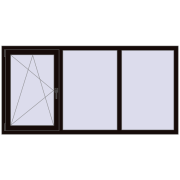 REHAU OPTIMUM EURO-DESIGN 70 2000x1000 mm BLACK_BROWN two-sided