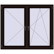 REHAU OPTIMUM EURO-DESIGN 70 1440x1220 mm BLACK_BROWN two-sided