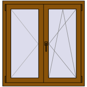REHAU OPTIMUM EURO-DESIGN 70 1000x1040 mm GOLDEN OAK two-sided