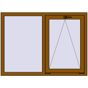 Okna skrzydłowe 1300x950 mm REHAU OPTIMUM EURO-DESIGN 70 GOLDEN OAK dwustronny