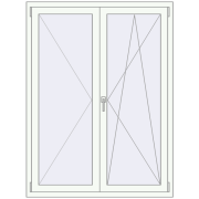 REHAU OPTIMUM EURO-DESIGN 70 1200x1600 mm RAL 9016 Traffic white two-sided