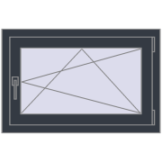 REHAU OPTIMUM EURO-DESIGN 70 750x550 mm ANTHRACITE_GREY_STRUKTURAL two-sided