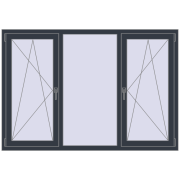 REHAU ENERGY-SAVING SYNEGO MD 1780x1220 mm ANTHRACITE_GREY_STRUKTURAL two-sided