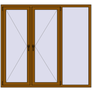 REHAU OPTIMUM EURO-DESIGN 70 1800x1650 mm GOLDEN OAK two-sided