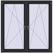 REHAU ENERGY-SAVING SYNEGO MD 1500x1475 mm BLACK_ULTI-MATT dwustronny REHAU ENERGY-SAVING SYNEGO MD 1500x1475 mm BLACK_ULTI-MATT dwustronny