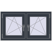 Okna skrzydłowe 990x560 mm REHAU OPTIMUM EURO-DESIGN 70 ANTHRACITE_GREY_STRUKTURAL dwustronny