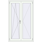 REHAU ENERGY-SAVING SYNEGO MD 920x1530 mm RAL 9016 Traffic white two-sided