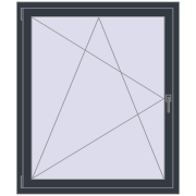REHAU OPTIMUM EURO-DESIGN 70 1050x1250 mm ANTHRACITE_GREY_STRUKTURAL two-sided