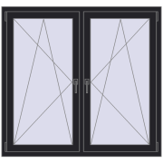 REHAU ENERGY-SAVING SYNEGO MD 1395x1265 mm BLACK_ULTI-MATT dwustronny