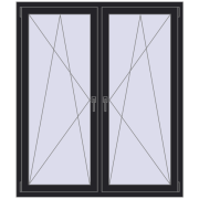 REHAU ENERGY-SAVING SYNEGO MD 1350x1595 mm BLACK_ULTI-MATT dwustronny