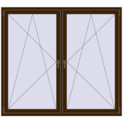 REHAU ENERGY-SAVING SYNEGO MD 1770x1600 mm DARK_OAK dwustronny