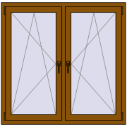 REHAU ENERGY-SAVING SYNEGO MD 1335x1235 mm GOLDEN OAK dwustronny