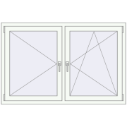 Okna skrzydłowe 1480x970 mm EPSILON OPTIMA RAL 9016 Traffic white dwustronny