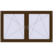 Tilt-and-Turn 1770x1055 mm REHAU ENERGY-SAVING SYNEGO MD DARK_OAK two-sided