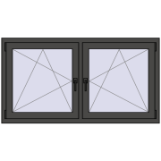 REHAU ENERGY-SAVING SYNEGO MD 1530x815 mm BASALT_GREY dwustronny