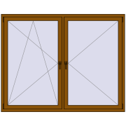 Tilt-and-Turn 1900x1500 mm REHAU OPTIMUM EURO-DESIGN 70 GOLDEN OAK two-sided