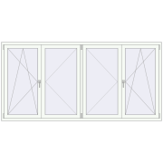 REHAU OPTIMUM EURO-DESIGN 70 2600x1280 mm RAL 9016 Traffic white two-sided