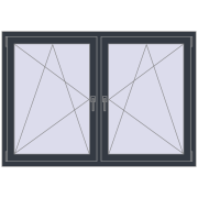 REHAU ENERGY-SAVING SYNEGO MD 1575x1085 mm ANTHRACITE_GREY_STRUKTURAL dwustronny