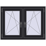 Okna skrzydłowe 1020x740 mm REHAU ENERGY-SAVING SYNEGO MD BLACK_ULTI-MATT dwustronny