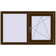 Okna skrzydłowe 1150x700 mm EPSILON OPTIMA DARK_OAK dwustronny
