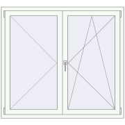 REHAU ENERGY-SAVING SYNEGO MD 1400x1270 mm RAL 9016 Traffic white two-sided