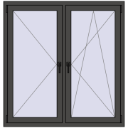 REHAU ENERGY-SAVING SYNEGO MD 1300x1350 mm BASALT_GREY two-sided