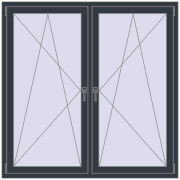 REHAU OPTIMUM EURO-DESIGN 70 1500x1500 mm ANTHRACITE_GREY_STRUKTURAL two-sided