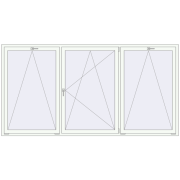 Okna skrzydłowe 2900x1500 mm KORSA BRILLANT DESIGN RAL 9016 Traffic white dwustronny