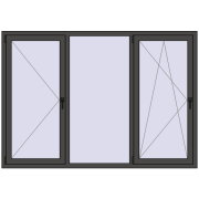 REHAU BRILLANT DESIGN 2070x1450 mm BASALT_GREY two-sided
