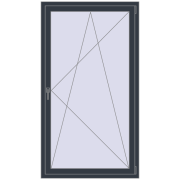 REHAU BRILLANT DESIGN 1030x1750 mm ANTHRACITE_GREY_STRUKTURAL two-sided