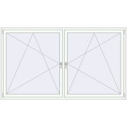 REHAU ENERGY-SAVING SYNEGO MD 2430x1400 mm RAL 9016 Traffic white two-sided