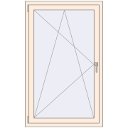 REHAU OPTIMUM EURO-DESIGN 70 895x1449 mm CREAME_WHITE_50L-2 two-sided