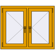 ALU STANDARD 72 1000x800 mm RAL 1004 Golden yellow two-sided