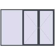REHAU OPTIMUM EURO-DESIGN 70 3400x2300 mm ANTHRACITE_GREY_STRUKTURAL two-sided