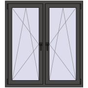 REHAU ENERGY-SAVING SYNEGO MD 1215x1295 mm BASALT_GREY dwustronny