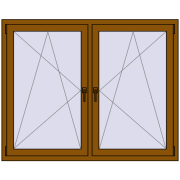 REHAU ENERGY-SAVING SYNEGO MD 1500x1200 mm GOLDEN OAK two-sided