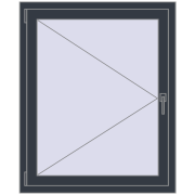 REHAU OPTIMUM EURO-DESIGN 70 900x1100 mm ANTHRACITE_GREY_STRUKTURAL two-sided