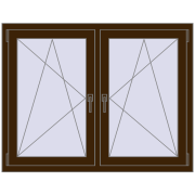 REHAU ENERGY-SAVING SYNEGO MD 1290x1010 mm DARK_OAK dwustronny