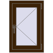 REHAU OPTIMUM EURO-DESIGN 70 500x750 mm DARK_OAK two-sided