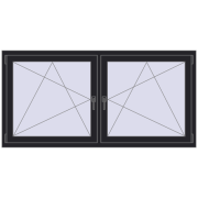 REHAU ENERGY-SAVING SYNEGO MD 1815x905 mm BLACK_ULTI-MATT dwustronny