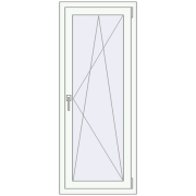 Tilt-and-Turn 600x1500 mm REHAU BRILLANT DESIGN RAL 9016 Traffic white two-sided