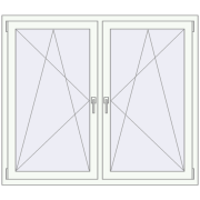 Tilt-and-Turn 1395x1265 mm REHAU ENERGY-SAVING SYNEGO MD GOLDEN OAK external