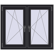 Okna skrzydłowe 1095x905 mm REHAU ENERGY-SAVING SYNEGO MD BLACK_ULTI-MATT dwustronny