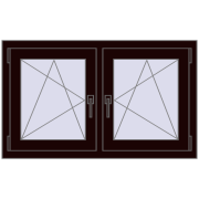 Okna skrzydłowe 1065x635 mm REHAU ENERGY-SAVING SYNEGO MD CHOCOLATE_BROWN dwustronny