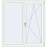 Tilt-and-Turn 1250x1400 mm EPSILON OPTIMA RAL 9016 Traffic white two-sided